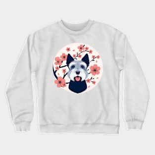 Cesky Terrier Celebrates Spring with Cherry Blossoms Crewneck Sweatshirt